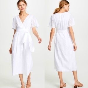Joie Azariah Eyelet Midi Dress white